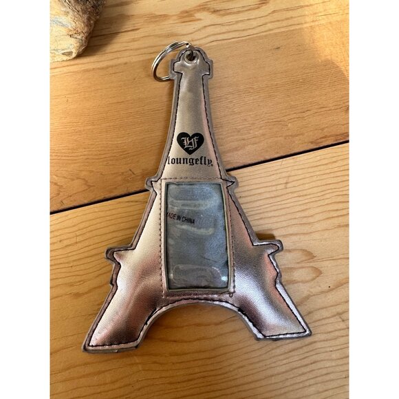 Loungefly Eiffel Tower Metallic Rose Gold Faux Leather Keychain Wallet With ID - Picture 4 of 4